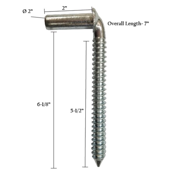 5/8"X6"X2" Zinc Lag Hinge Pins Spring Creek Products